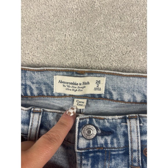 Abercrombie & Fitch Light Blue High Rise Straight Jeans - Picture 4 of 7